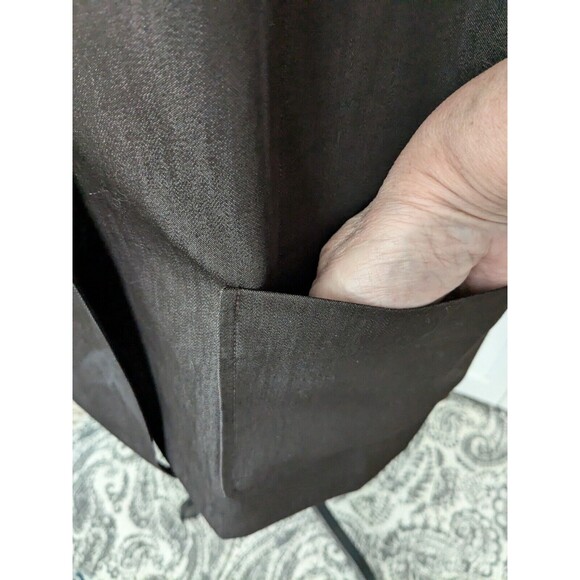 Susan Graver Denim Boyfriend Jacket Women's XL Brown Blazer Leopard Print Lining - Picture 6 of 14